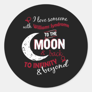 Sticker Rond J'Aime Quelqu'Un Avec Williams Syndrome Ribbon Awa