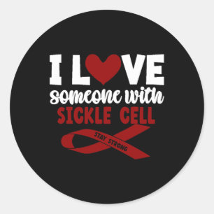 Sticker Rond J'Aime Quelqu'Un Qui Soutient La Sensibilisation À