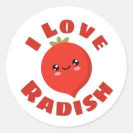 Sticker Rond J'aime Radish