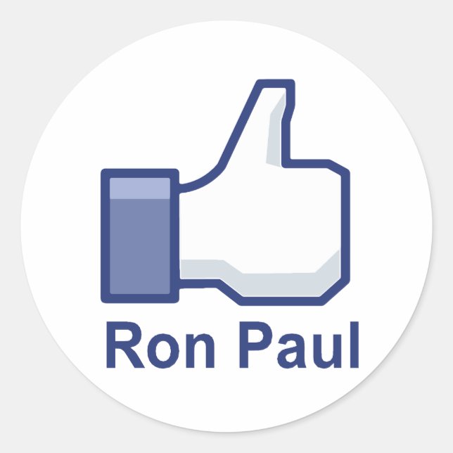 STICKER ROND J'AIME RON PAUL (Devant)