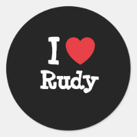 J'aime Rudy coeur personnalisé