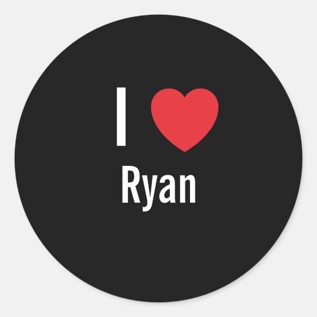 Sticker Rond J'aime Ryan (Devant)