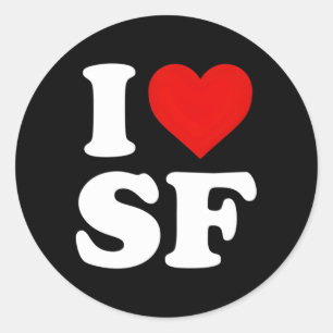Sticker Rond J'Aime Sf San Francisco He