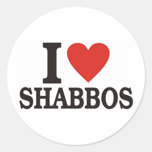 Sticker Rond J'aime Shabbos