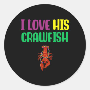 Sticker Rond J'Aime Son Épervier Mardi Gras Couple Gir Correspo