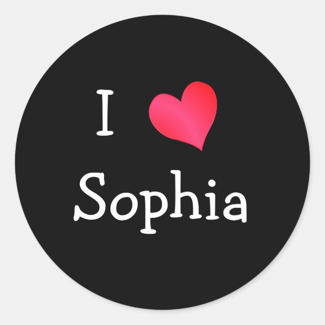 Sticker Rond J'aime Sophia (Devant)