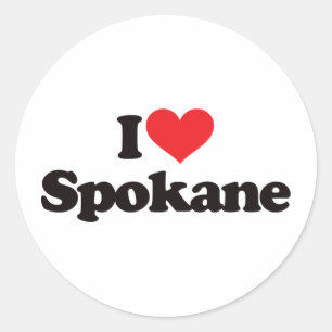 Sticker Rond J'aime Spokane