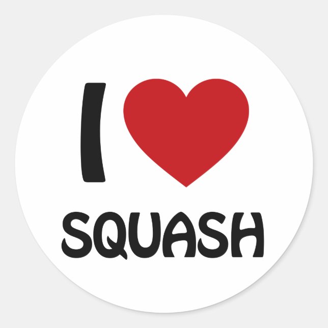 Sticker Rond J'aime Squash (Devant)