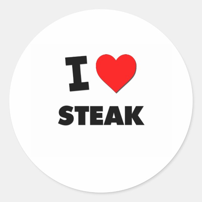 Sticker Rond J'aime Steak (Devant)
