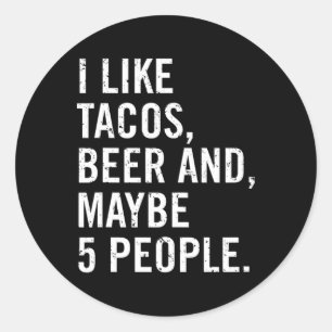 Sticker Rond J'Aime Tacos Cinco De Mayo
