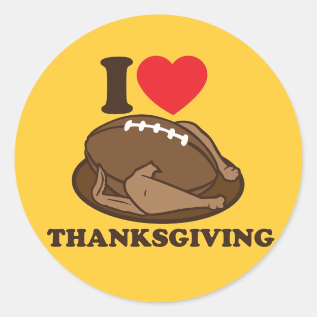 Sticker Rond J'aime Thanksgiving (Devant)