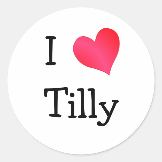 Sticker Rond J'aime Tilly (Devant)