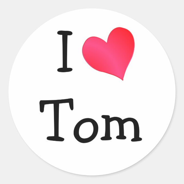 Sticker Rond J'aime Tom (Devant)