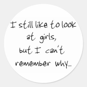 Sticker Rond J'aime toujours regarder les filles-autocollants