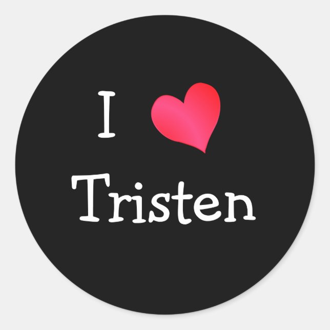Sticker Rond J'aime Tristan (Devant)