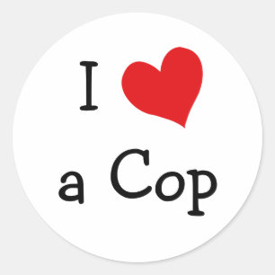 Sticker Rond J'aime un flic