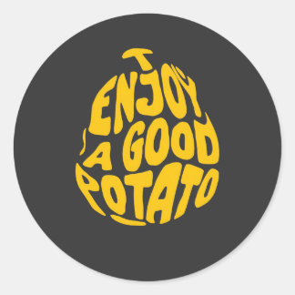 Sticker Rond J'aime une bonne pomme de terre