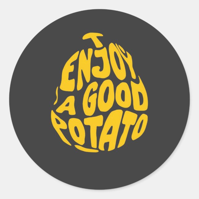 Sticker Rond J'aime une bonne pomme de terre (Devant)
