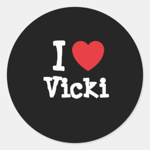 Sticker Rond J'aime Vicki coeur T-shirt