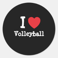 J'aime Volleyball coeur personnalisé