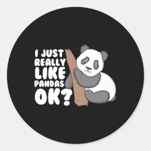Sticker Rond J'Aime Vraiment Pandas Ok Panda