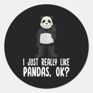 Sticker Rond J'Aime Vraiment Pandas Ok Panda