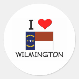 Sticker Rond J'aime Wilmington la Caroline du Nord