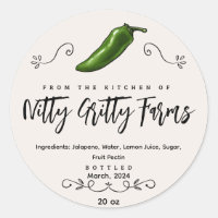 Jalapeno gelée préserver Jam Custom Canning Étique