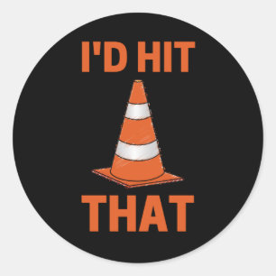 Sticker Rond J'allais frapper ce drôle d'autocross orange embou