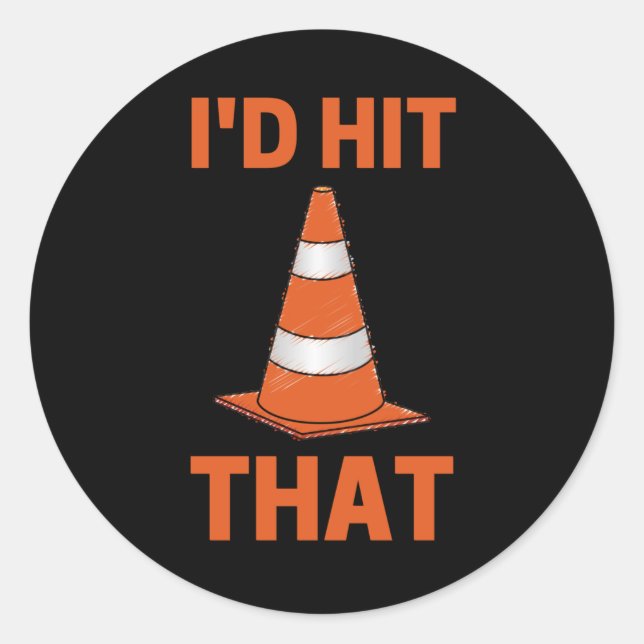 Sticker Rond J'allais frapper ce drôle d'autocross orange embou (Devant)