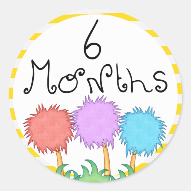 Sticker Rond Jalon inspiré de 6 mois (Devant)