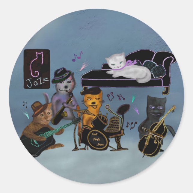 Sticker Rond Jam Fat Cats (Devant)