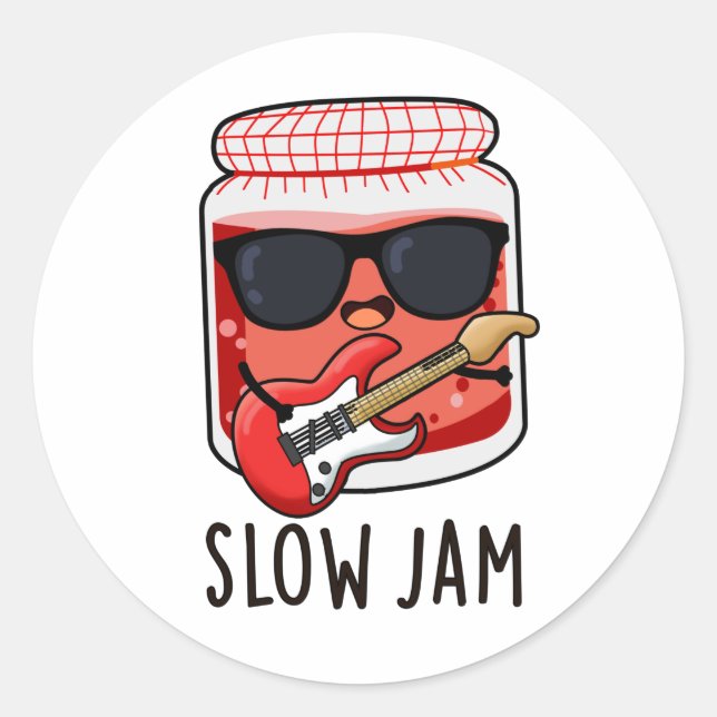 Sticker Rond Jam lent amusant jeu de nourriture (Devant)