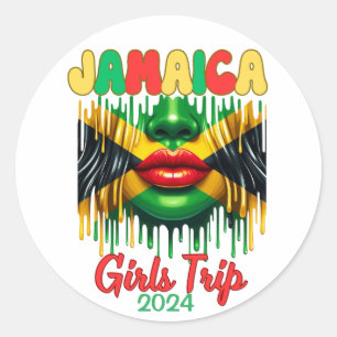 Sticker Rond Jamaica Girls Trip 2024 Tropical Beach Getaway