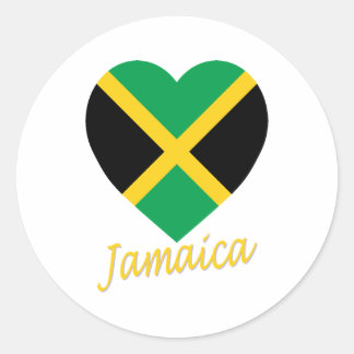 Sticker Rond Jamaïcaine - Coeur du drapeau
