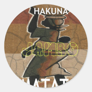 Sticker Rond Jambo Habari Hakuna Matata.