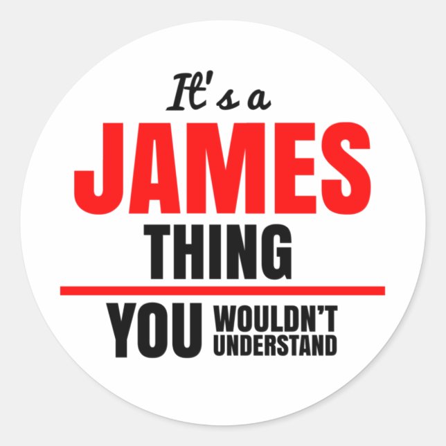 Sticker Rond James ce que tu ne comprendrais pas (Devant)