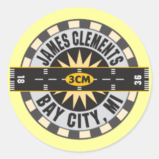 Sticker Rond James Clements Airport Bay City MI 3CM