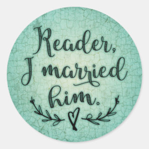 Sticker Rond Jane Eyre Reader Je L'Ai Marié