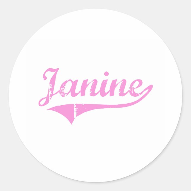 Sticker Rond Janine Classic Style Nom (Devant)