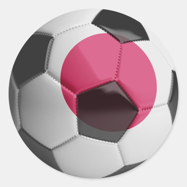Sticker Rond Japon drapeau Soccer Ball (Devant)