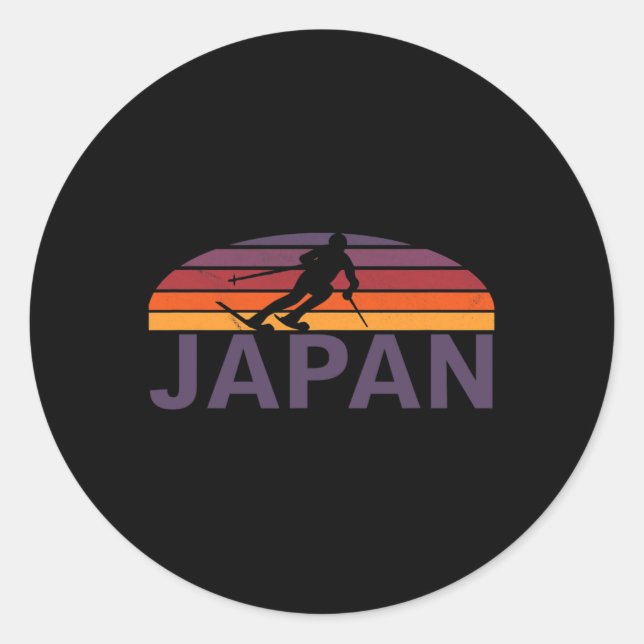Sticker Rond Japon Niseko Hokkaido Island Station de ski Snowbo (Devant)