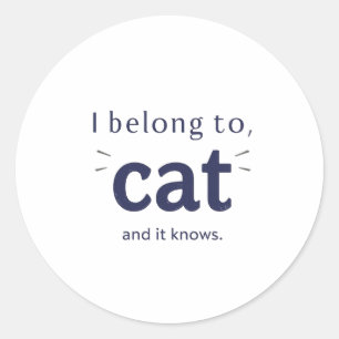 Sticker Rond J'appartiens à mon chat