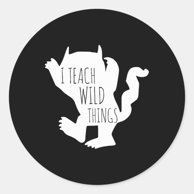 Sticker Rond J'Apprends Des Choses Sauvages Monster Fun Cadeaux (Devant)