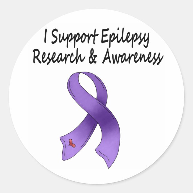 Sticker Rond J'APPUIE LA recherche sur l'épilepsie (Devant)