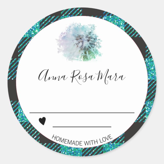 Sticker Rond *~* Jar Buffalo En vichy AP30 Dandelion Heart (Devant)