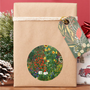 Sticker Rond Jardin agricole avec tournesols