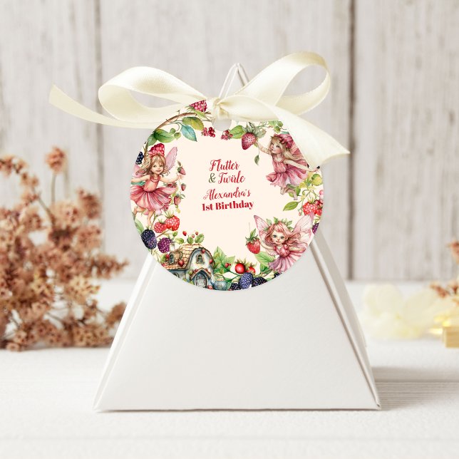 Sticker Rond Jardin aux fraises magiques Pixie 1er anniversaire (Créateur téléchargé)