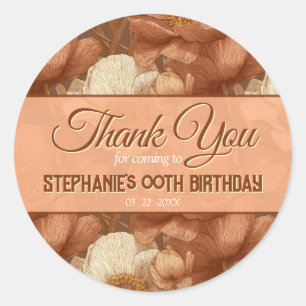 Sticker Rond Jardin d'anémones Cadeau d'anniversaire pour femme