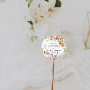 Sticker Rond Jardin de fleurs sauvages   Cadeau de mariage